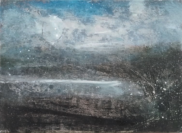Massimo Romani, Landscape (10)- 2019 - olio su cartone telato - 13 x 18 cm
