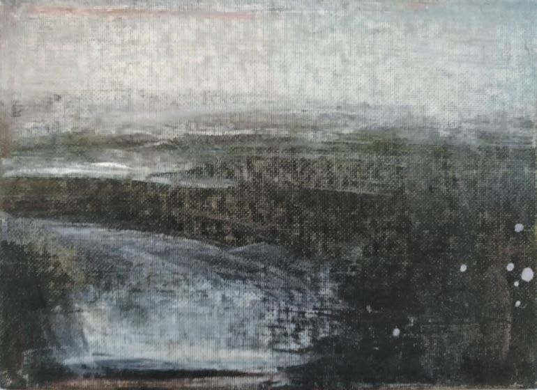 Massimo Romani, Landscape (6)- 2019 - olio su cartone telato - 13 x 18 cm