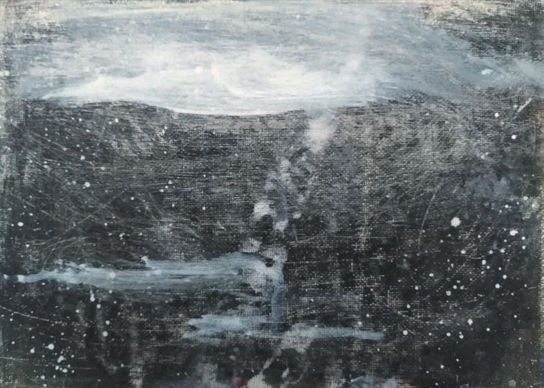 Massimo Romani, Landscape (8)- 2019 - olio su cartone telato - 13 x 18 cm